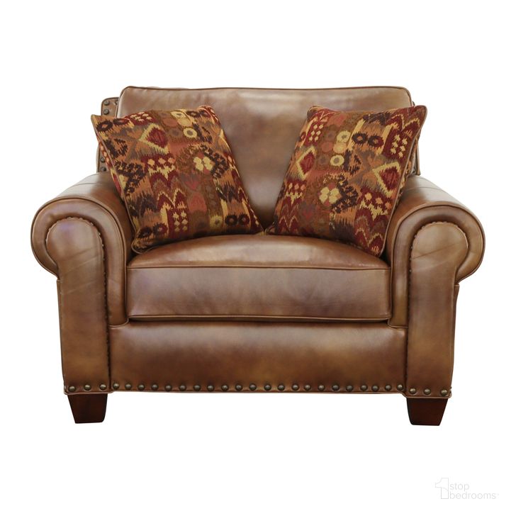The appearance of Silverado Accent Chair In Brown designed by Steve Silver in the traditional interior design. This brown piece of furniture  was selected by 1StopBedrooms from Silverado Collection to add a touch of cosiness and style into your home. Sku: SR920C. Product Type: Accent Chair. Material: Leather Match. Image1