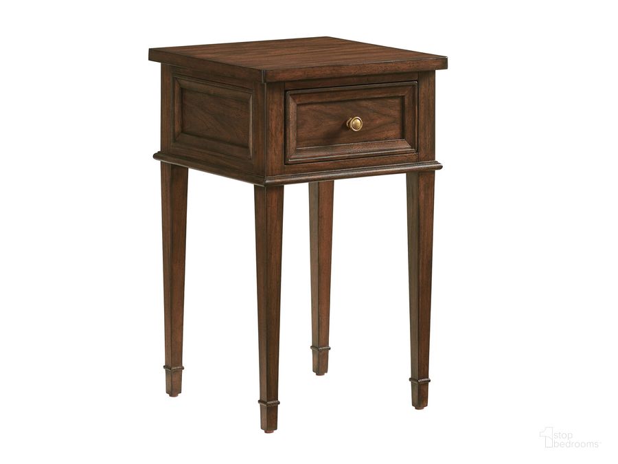 The appearance of Silverado Surrey Night Table designed by Lexington in the transitional interior design. This brown piece of furniture  was selected by 1StopBedrooms from Silverado Collection to add a touch of cosiness and style into your home. Sku: 01-0740-622. Product Type: Night Table. Image1