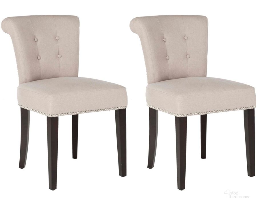 The appearance of Sinclair Taupe Ring Chair Set of 2 designed by Safavieh in the traditional interior design. This taupe piece of furniture  was selected by 1StopBedrooms from Sinclair Collection to add a touch of cosiness and style into your home. Sku: MCR4705B-SET2. Product Type: Dining Chair. Material: Stainless Steel. Image1