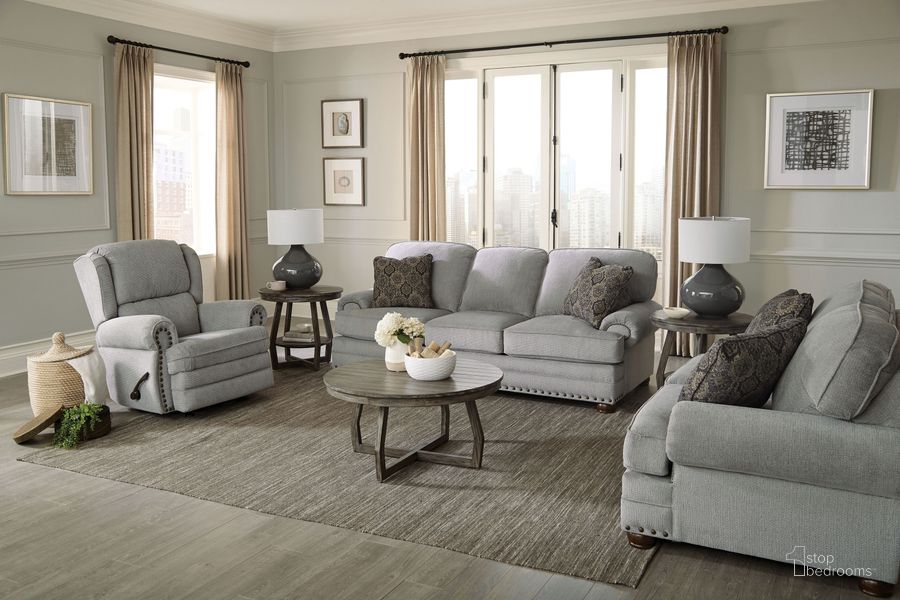 The appearance of Singletary Nickel 94 Inch Living Room Set designed by Jackson in the transitional interior design. This gray piece of furniture  was selected by 1StopBedrooms from Singletary Collection to add a touch of cosiness and style into your home. Sku: 324103201018201148;324102201018201148. Material: Polyester. Product Type: Living Room Set. Image1