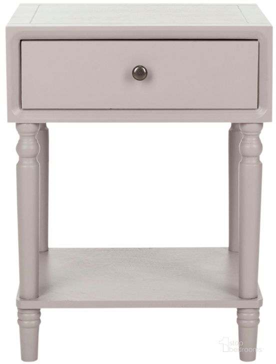 The appearance of Siobhan Quartz Gray Accent Table with Storage Drawer designed by Safavieh in the country / farmhouse interior design. This grey piece of furniture  was selected by 1StopBedrooms from Siobhan Collection to add a touch of cosiness and style into your home. Sku: AMH6611C. Material: Wood. Product Type: Nightstand. Image1