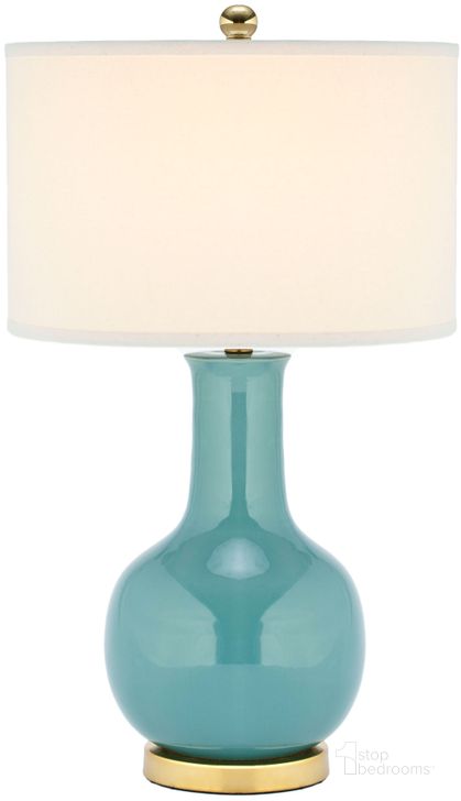 The appearance of Sky Blue Ceramic Paris Lamp designed by Safavieh in the modern / contemporary interior design. This light blue piece of furniture  was selected by 1StopBedrooms from Sky Collection to add a touch of cosiness and style into your home. Sku: LIT4024F. Product Type: Table Lamp. Image1