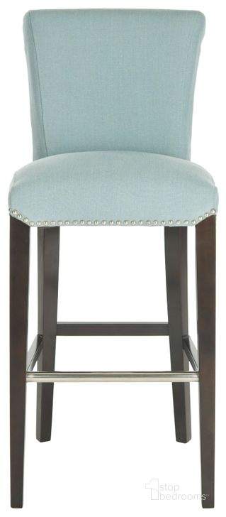 The appearance of Sky Blue Seth Bar Stool designed by Safavieh in the traditional interior design. This sky blue piece of furniture  was selected by 1StopBedrooms from Sky Collection to add a touch of cosiness and style into your home. Sku: MCR4510H. Product Type: Barstool. Material: Stainless Steel. Image1