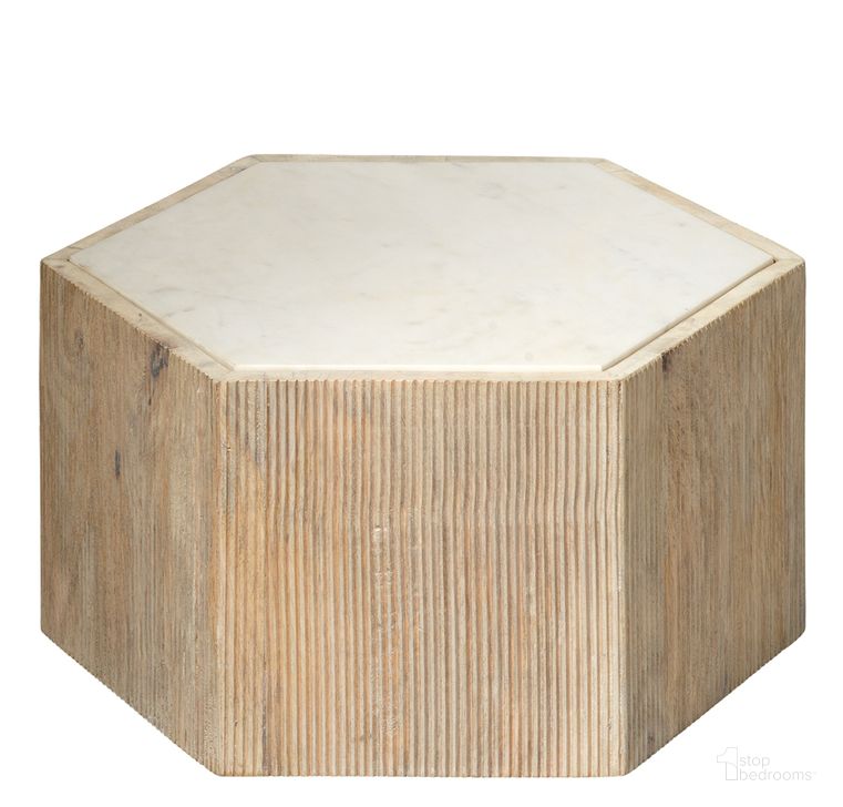 The appearance of Small Argan Hexagon Table designed by Jamie Young Company in the modern / contemporary interior design. This natural wood piece of furniture  was selected by 1StopBedrooms from Argan Collection to add a touch of cosiness and style into your home. Sku: 20ARGA-SMWH. Material: Wood. Product Type: Table. Image1