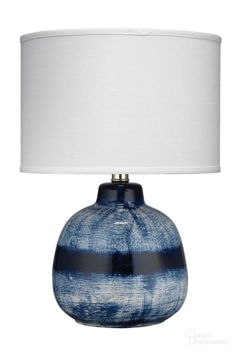 The appearance of Small Batik Table Lamp designed by Jamie Young Company in the coastal interior design. This indigo piece of furniture  was selected by 1StopBedrooms from Batik Collection to add a touch of cosiness and style into your home. Sku: 9BATIKSM131S. Material: Ceramic. Product Type: Table Lamp. Image1