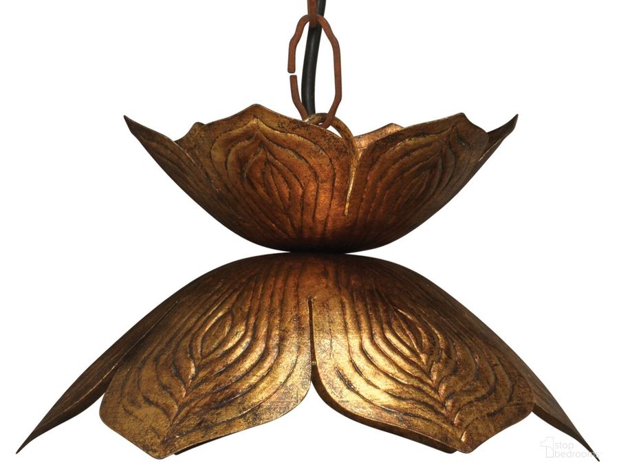 The appearance of Small Flowering Lotus Pendant designed by Jamie Young Company in the transitional interior design. This antique gold piece of furniture  was selected by 1StopBedrooms from Flowering Collection to add a touch of cosiness and style into your home. Sku: 5FLOW-SMGO. Material: Metal. Product Type: Pendant Lighting. Image1