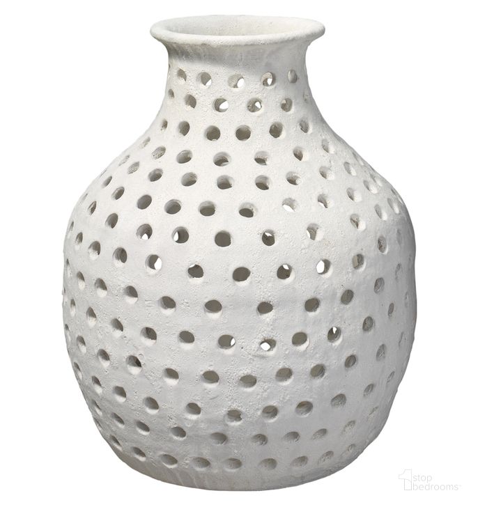 The appearance of Small Porous Vase designed by Jamie Young Company in the rustic / southwestern interior design. This white piece of furniture  was selected by 1StopBedrooms from Porous Collection to add a touch of cosiness and style into your home. Sku: 7PORU-SMWH. Material: Ceramic. Product Type: Vase. Image1