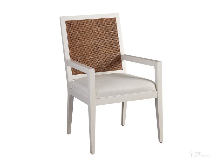 The appearance of Smithcliff Woven Arm Chair 01-0935-881-01 designed by Barclay Butera in the transitional interior design. This white piece of furniture  was selected by 1StopBedrooms from Laguna Collection to add a touch of cosiness and style into your home. Sku: 01-0935-881-01. Product Type: Arm Chair. Image1