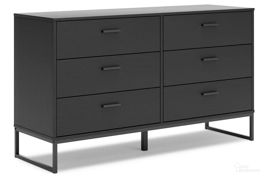 The appearance of Socalle Dresser In Black designed by Signature Design by Ashley in the transitional interior design. This black piece of furniture  was selected by 1StopBedrooms from Socalle Collection to add a touch of cosiness and style into your home. Sku: EB1865-231. Product Type: Dresser. Image1