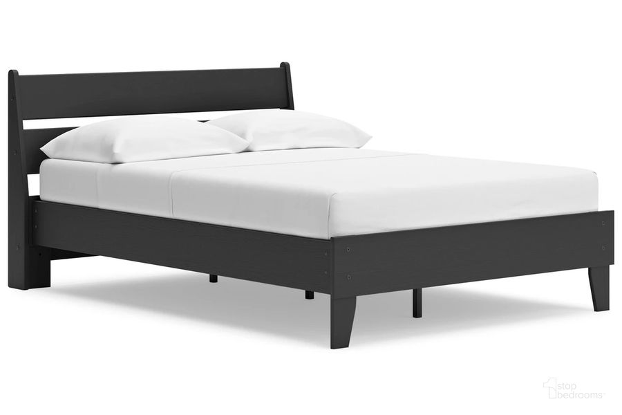 The appearance of Socalle Full Panel Platform Bed In Black designed by Signature Design by Ashley in the transitional interior design. This black piece of furniture  was selected by 1StopBedrooms from Socalle Collection to add a touch of cosiness and style into your home. Sku: EB1865-112;EB1865-156. Bed Type: Platform Bed. Product Type: Platform Bed. Bed Size: Full. Image1