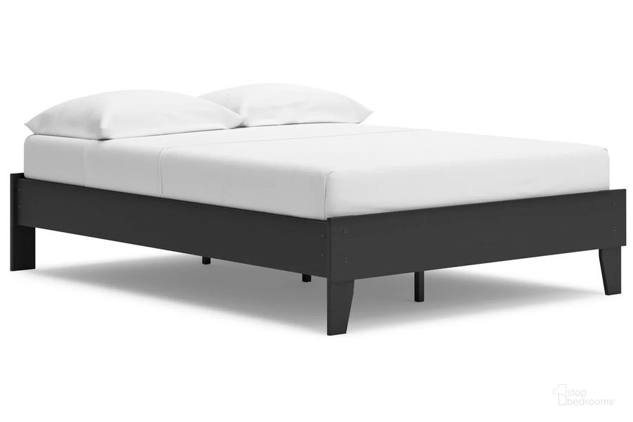 The appearance of Socalle Full Platform Bed In Black designed by Signature Design by Ashley in the transitional interior design. This black piece of furniture  was selected by 1StopBedrooms from Socalle Collection to add a touch of cosiness and style into your home. Sku: EB1865-112. Bed Type: Platform Bed. Product Type: Platform Bed. Bed Size: Full. Image1