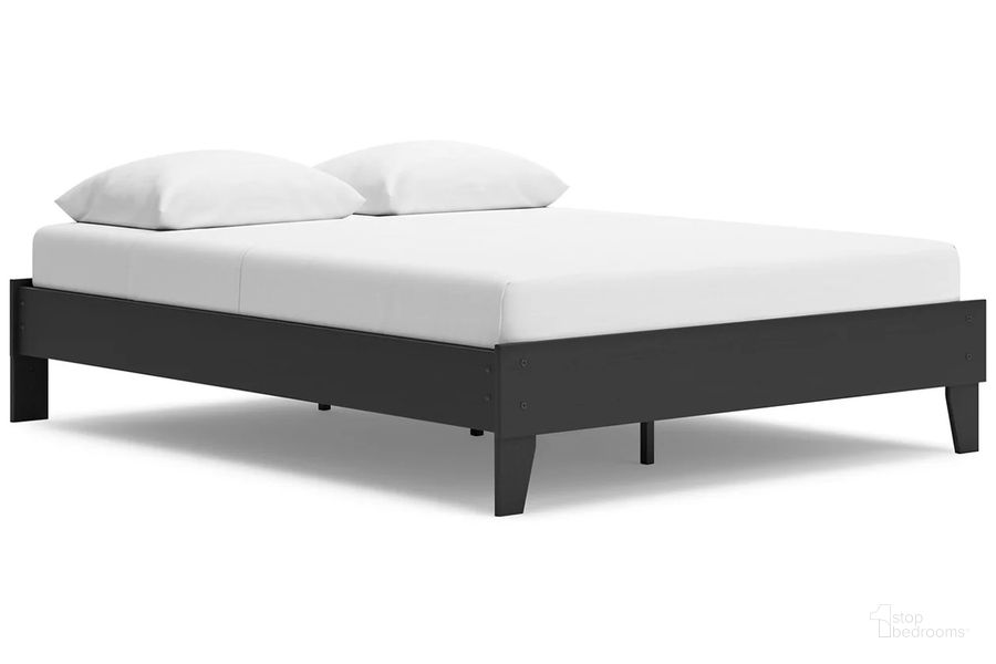 The appearance of Socalle Queen Platform Bed In Black designed by Signature Design by Ashley in the transitional interior design. This black piece of furniture  was selected by 1StopBedrooms from Socalle Collection to add a touch of cosiness and style into your home. Sku: EB1865-113. Bed Type: Platform Bed. Product Type: Platform Bed. Bed Size: Queen. Image1