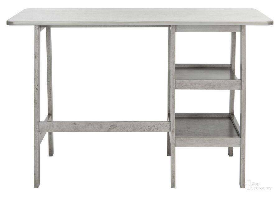 The appearance of Sofara Desk in Dark Grey designed by Safavieh in the modern / contemporary interior design. This dark grey piece of furniture  was selected by 1StopBedrooms from Sofara Collection to add a touch of cosiness and style into your home. Sku: DSK1403B. Material: Wood. Product Type: Desk. Image1