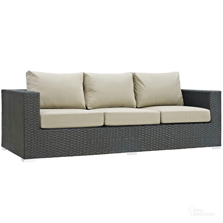 The appearance of Sojourn Canvas Antique Beige Outdoor Patio Sunbrella Sofa designed by Modway in the modern / contemporary interior design. This canvas antique beige piece of furniture  was selected by 1StopBedrooms from Sojourn Collection to add a touch of cosiness and style into your home. Sku: EEI-1860-CHC-BEI. Material: Polyester. Product Type: Outdoor Sofa & Loveseat. Image1