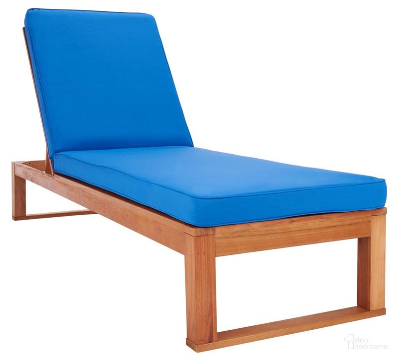 The appearance of Solano Sunlounger PAT7024K designed by Safavieh in the modern / contemporary interior design. This royal blue piece of furniture  was selected by 1StopBedrooms from Solano Collection to add a touch of cosiness and style into your home. Sku: PAT7024K. Material: Wood. Product Type: Outdoor Chaise Lounge. Image1