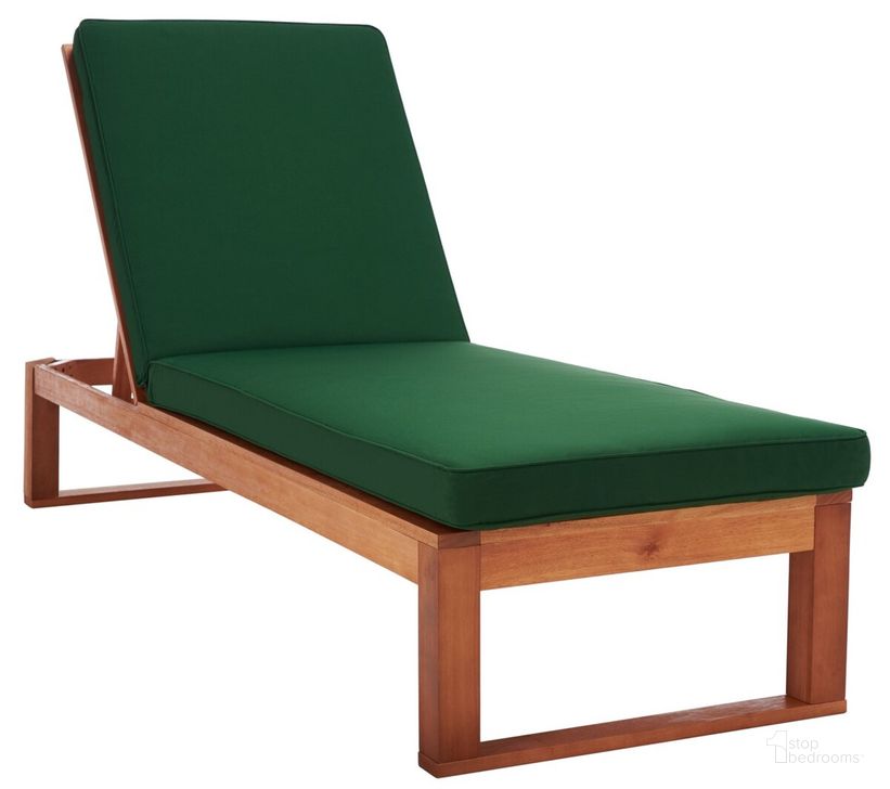 The appearance of Solano Sunlounger PAT7024N designed by Safavieh in the modern / contemporary interior design. This green piece of furniture  was selected by 1StopBedrooms from Solano Collection to add a touch of cosiness and style into your home. Sku: PAT7024N. Material: Wood. Product Type: Outdoor Chaise Lounge. Image1