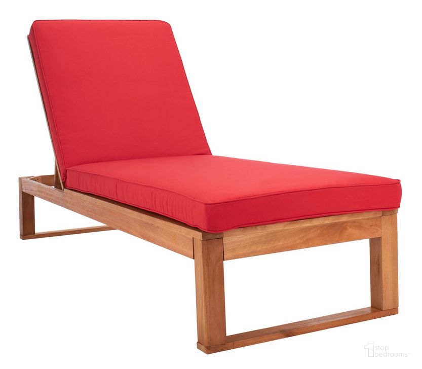 The appearance of Solano Sunlounger PAT7024R designed by Safavieh in the modern / contemporary interior design. This red piece of furniture  was selected by 1StopBedrooms from Solano Collection to add a touch of cosiness and style into your home. Sku: PAT7024R. Material: Wood. Product Type: Outdoor Chaise Lounge. Image1
