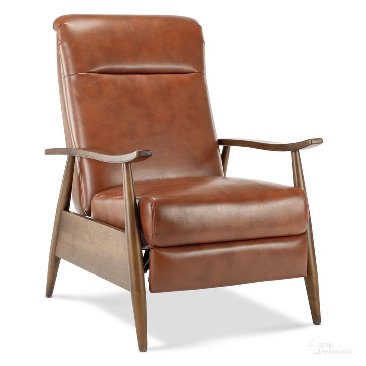 The appearance of Solaris Wood Arm Push Back Recliner In Caramel designed by Comfort Pointe in the modern / contemporary interior design. This caramel piece of furniture  was selected by 1StopBedrooms from Solaris Collection to add a touch of cosiness and style into your home. Sku: 8022-57. Product Type: Recliner. Material: Plywood. Image1