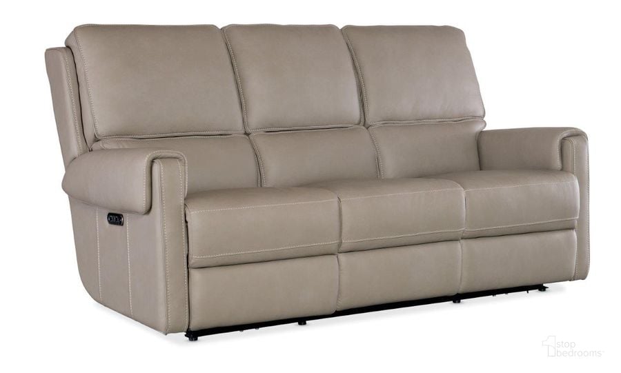 The appearance of Somers Power Sofa with Power Headrest In Gray designed by Hooker in the transitional interior design. This gray piece of furniture  was selected by 1StopBedrooms from SS Collection to add a touch of cosiness and style into your home. Sku: SS718-PHZ3-090. Material: Leather. Product Type: Sofa. Image1