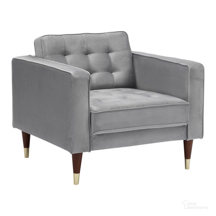 The appearance of Somerset Gray Velvet Mid Century Modern Club Chair designed by Armen Living in the glam interior design. This gray piece of furniture  was selected by 1StopBedrooms from Somerset Collection to add a touch of cosiness and style into your home. Sku: LCSM1GREY. Product Type: Chair. Material: Velvet. Image1