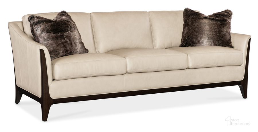 The appearance of Sophia Sofa In Beige designed by Hooker in the transitional interior design. This beige piece of furniture  was selected by 1StopBedrooms from SS Collection to add a touch of cosiness and style into your home. Sku: SS208-03-005. Material: Leather. Product Type: Sofa. Image1