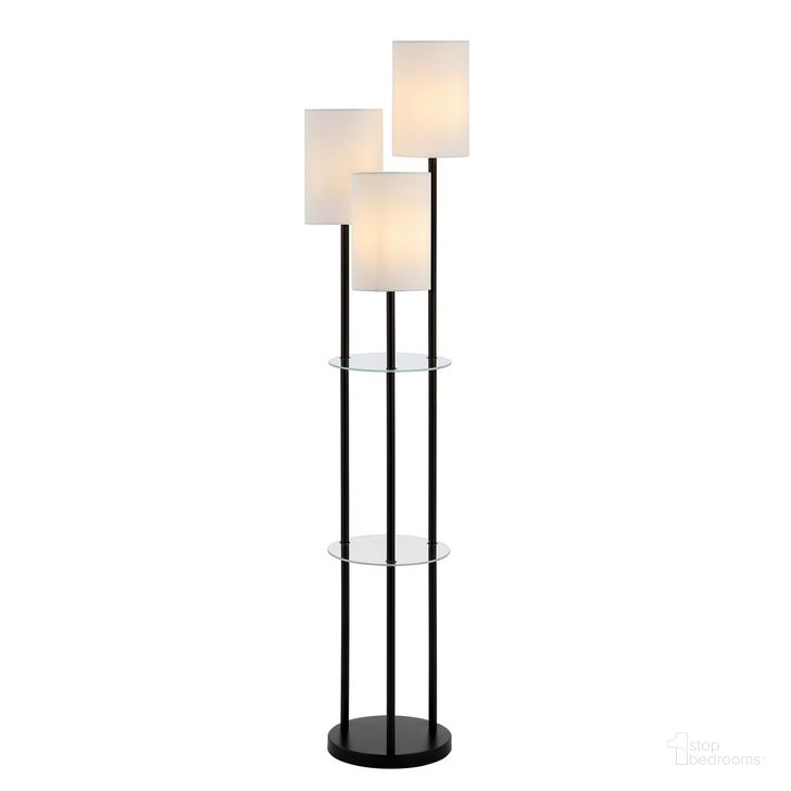 The appearance of Soren Glass and Iron Floor Lamp in Black designed by Safavieh in the modern / contemporary interior design. This black piece of furniture  was selected by 1StopBedrooms from Soren Collection to add a touch of cosiness and style into your home. Sku: FLL4096A. Product Type: Floor Lamp. Material: Iron. Image1