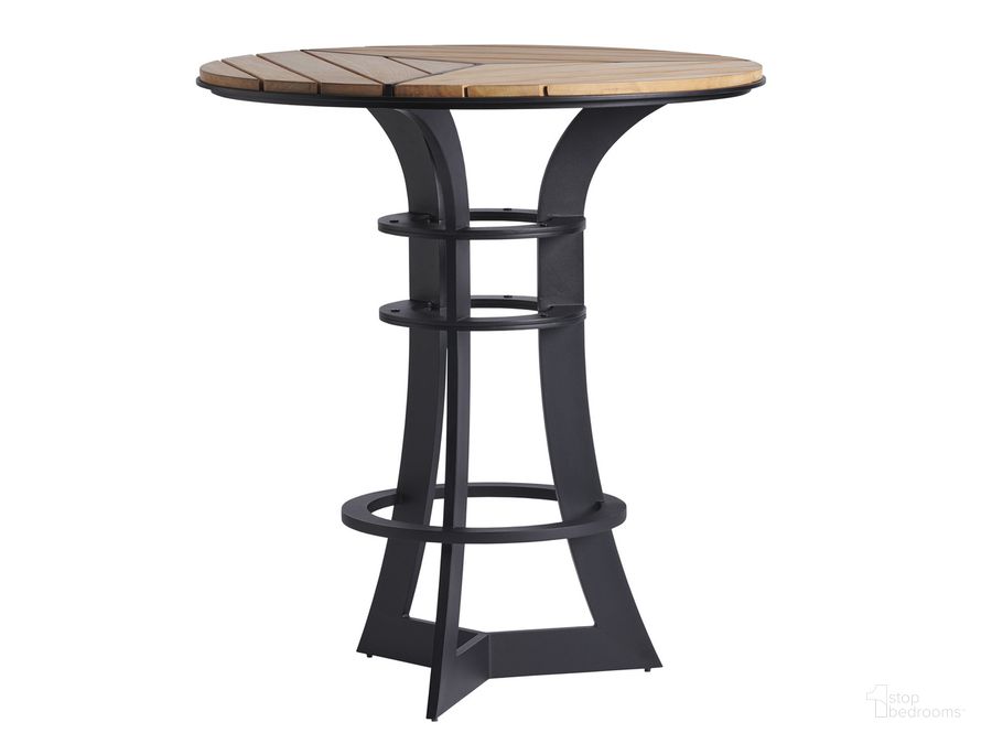 The appearance of South Beach Bistro Table designed by Tommy Bahama in the modern / contemporary interior design. This black piece of furniture  was selected by 1StopBedrooms from South Beach Collection to add a touch of cosiness and style into your home. Sku: 01-3940-873. Material: Aluminum. Product Type: Bistro Table. Image1