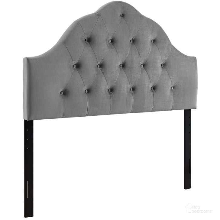 The appearance of Sovereign Gray Full Diamond Tufted Performance Velvet Headboard designed by Modway in the modern / contemporary interior design. This gray velvet piece of furniture  was selected by 1StopBedrooms from Sovereign Collection to add a touch of cosiness and style into your home. Sku: MOD-6123-GRY. Product Type: Headboard. Bed Size: Full. Material: MDF. Image1