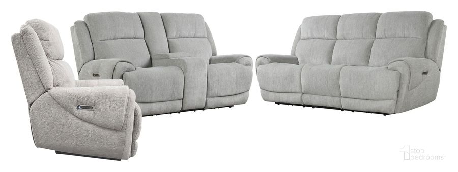 The appearance of Spencer Tide Pebble Power Reclining Living Room Set designed by Parker House in the traditional interior design. This gray piece of furniture  was selected by 1StopBedrooms from Spencer Collection to add a touch of cosiness and style into your home. Sku: MSPE#832PH-TPE;MSPE#822CPH-TPE. Material: Polyester. Product Type: Living Room Set. Image1