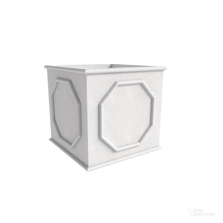 The appearance of Sprout Cubic 15 Inch Fiber Stone Cube Planter In White designed by LeisureMod in the modern / contemporary interior design. This white piece of furniture  was selected by 1StopBedrooms from Sprout Collection to add a touch of cosiness and style into your home. Sku: SP15W. Material: Stone. Product Type: Planter. Image1