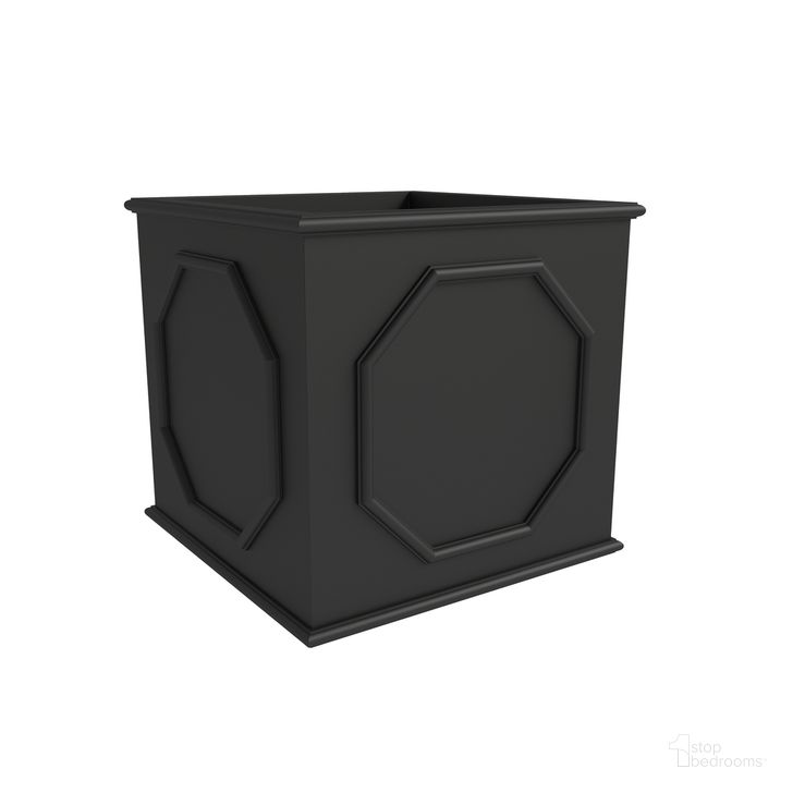 The appearance of Sprout Cubic 17.7 Inch Fiber Stone Cube Planter In Black designed by LeisureMod in the modern / contemporary interior design. This black piece of furniture  was selected by 1StopBedrooms from Sprout Collection to add a touch of cosiness and style into your home. Sku: SP18BL. Material: Stone. Product Type: Planter. Image1