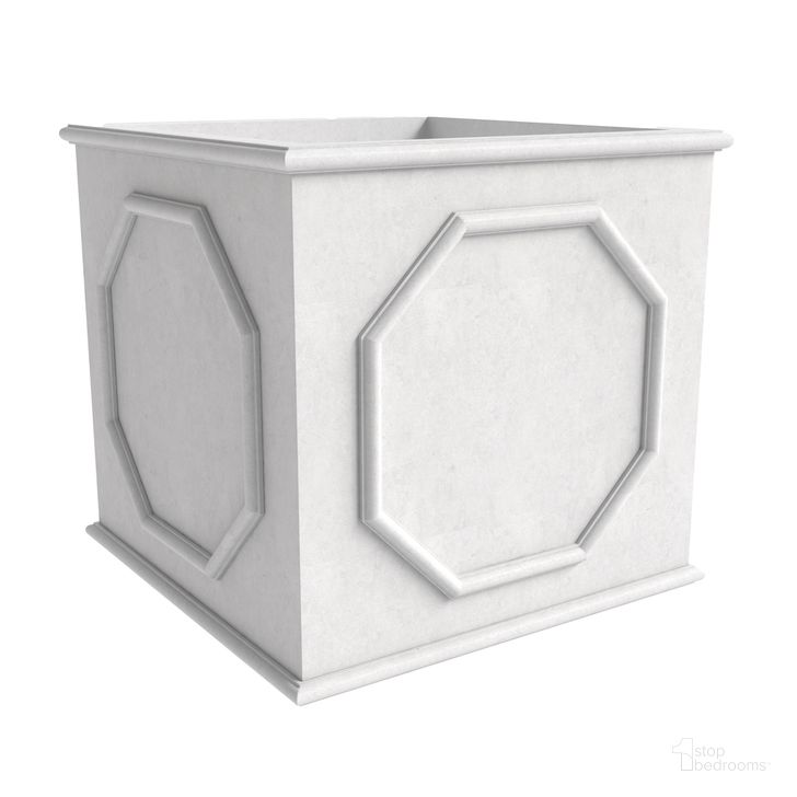The appearance of Sprout Cubic 25.6 Inch Fiber Stone Cube Planter In White designed by LeisureMod in the modern / contemporary interior design. This white piece of furniture  was selected by 1StopBedrooms from Sprout Collection to add a touch of cosiness and style into your home. Sku: SP26W. Material: Stone. Product Type: Planter. Image1