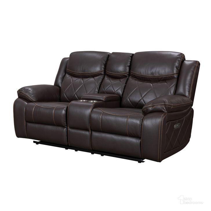 The appearance of Stanley Plush Faux Leather Upholstered Power Reclining Loveseat In Brown designed by AC Pacific in the modern / contemporary interior design. This brown piece of furniture  was selected by 1StopBedrooms from Stanley Collection to add a touch of cosiness and style into your home. Sku: STANLEY-BROWN-PCRL. Material: Leather. Product Type: Loveseat. Image1