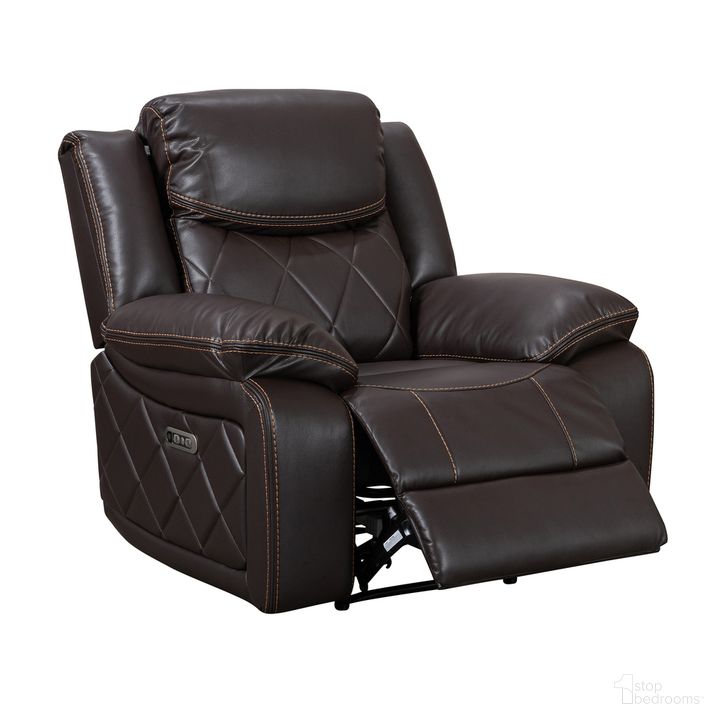 The appearance of Stanley Plush Velvet-Like Upholstered Power Reclining Chair In Brown designed by AC Pacific in the modern / contemporary interior design. This brown piece of furniture  was selected by 1StopBedrooms from Stanley Collection to add a touch of cosiness and style into your home. Sku: STANLEY-BROWN-PRC. Material: Leather. Product Type: Reclining Chair. Image1