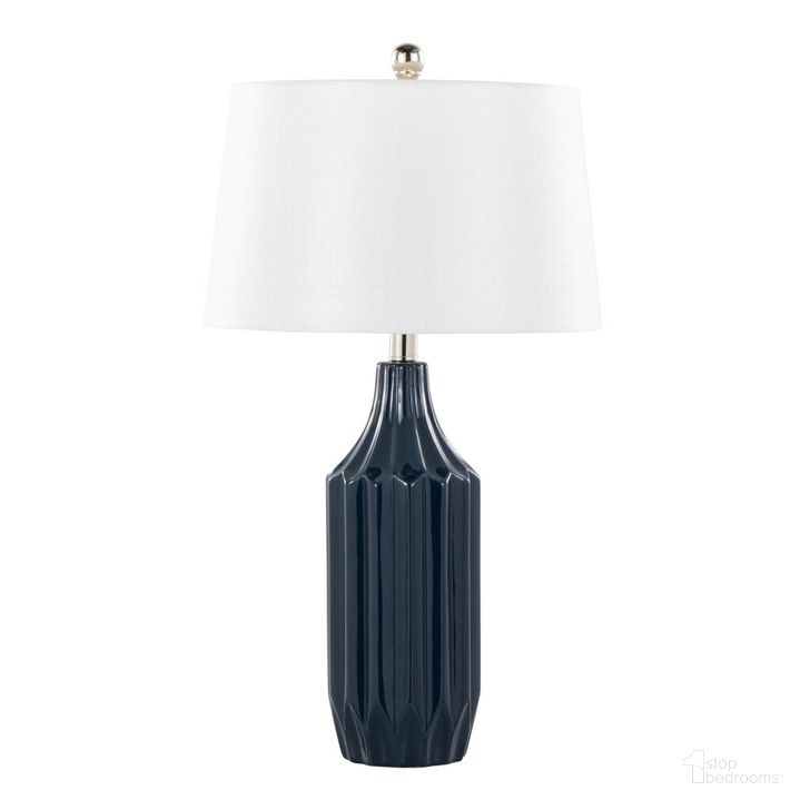 The appearance of Stella 23 Inch Ceramic Table Lamp In White and Blue designed by Lumisource in the modern / contemporary interior design. This white and blue piece of furniture  was selected by 1StopBedrooms from Stella Collection to add a touch of cosiness and style into your home. Sku: TL23-STELLA DBUW. Material: Metal. Product Type: Table Lamp. Image1