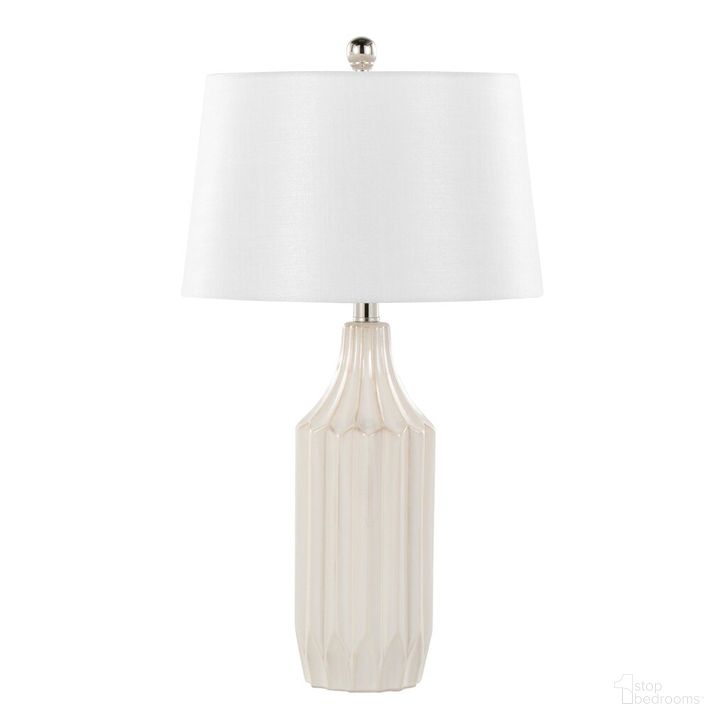 The appearance of Stella 23 Inch Ceramic Table Lamp In White designed by Lumisource in the modern / contemporary interior design. This white piece of furniture  was selected by 1StopBedrooms from Stella Collection to add a touch of cosiness and style into your home. Sku: TL23-STELLA CRW. Material: Metal. Product Type: Table Lamp. Image1