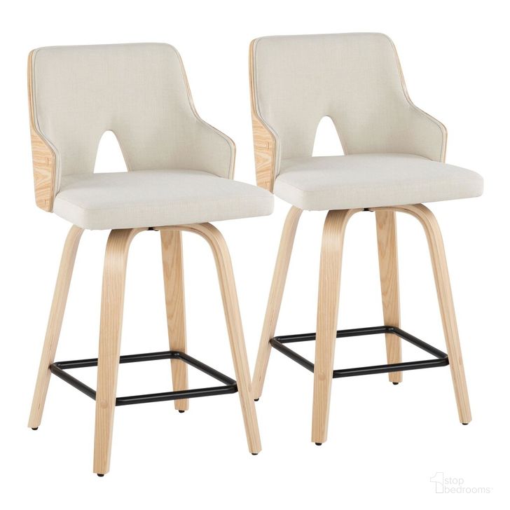 The appearance of Stella 24 Inch Fixed Height Counter Stool Set of 2 In Black and Natural designed by Lumisource in the modern / contemporary interior design. This black and natural piece of furniture  was selected by 1StopBedrooms from Stella Collection to add a touch of cosiness and style into your home. Sku: B24-STELLA-GRTZX2 NANACR2. Material: Wood. Product Type: Barstool. Image1
