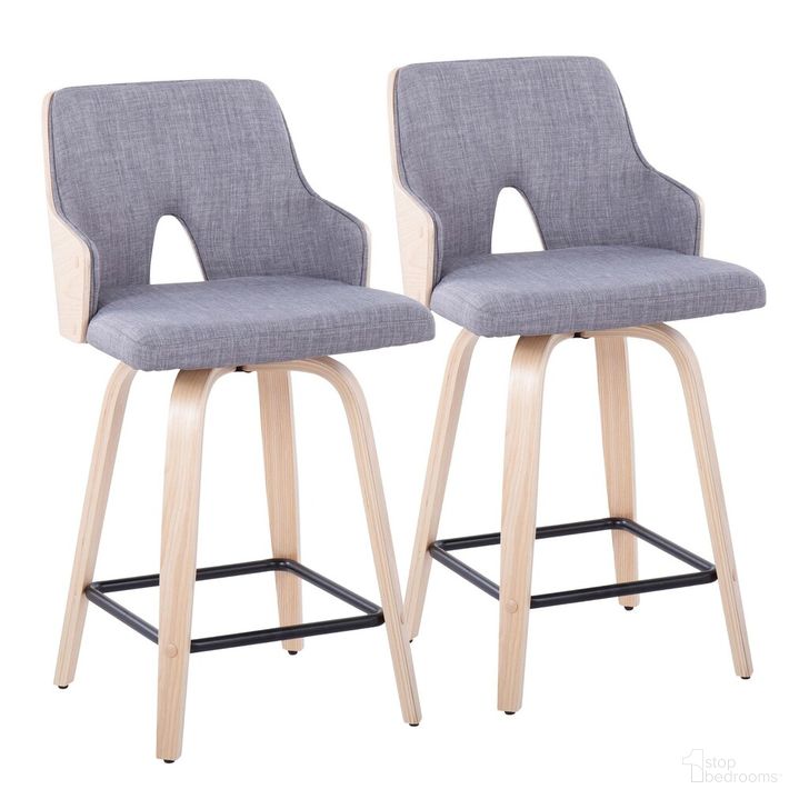 The appearance of Stella 24 Inch Fixed Height Counter Stool Set of 2 In Light Grey designed by Lumisource in the modern / contemporary interior design. This light grey piece of furniture  was selected by 1StopBedrooms from Stella Collection to add a touch of cosiness and style into your home. Sku: B24-STELLA-GRTZX2 NANALGY2. Material: Wood. Product Type: Barstool. Image1