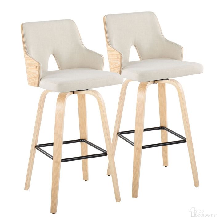 The appearance of Stella 30 Inch Fixed Height Barstool Set of 2 In Black and Natural designed by Lumisource in the modern / contemporary interior design. This black and natural piece of furniture  was selected by 1StopBedrooms from Stella Collection to add a touch of cosiness and style into your home. Sku: B30-STELLA-GRTZX2 NANACR2. Material: Wood. Product Type: Barstool. Image1