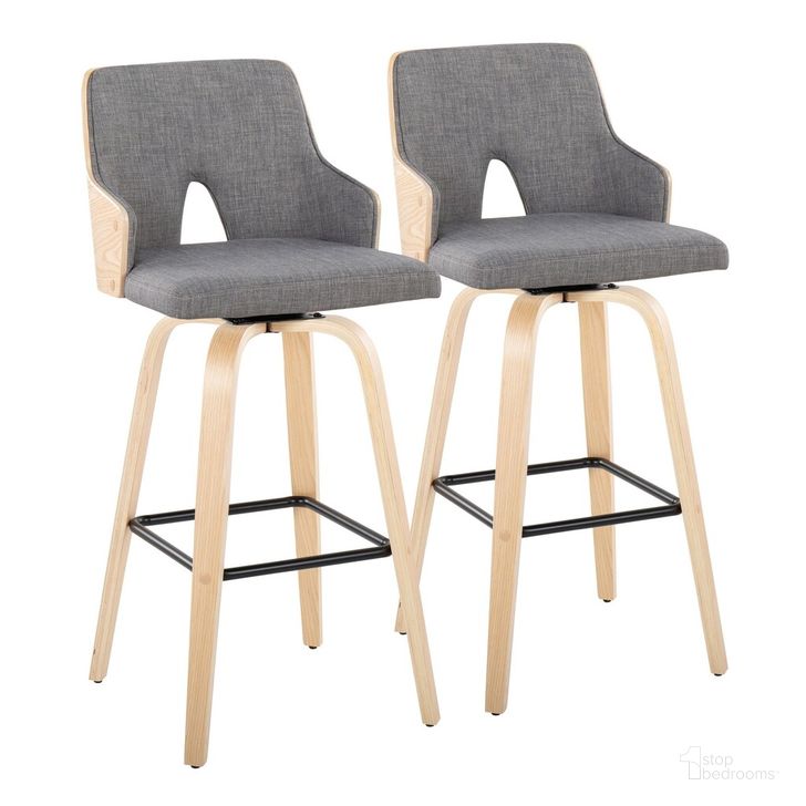 The appearance of Stella 30 Inch Fixed Height Barstool Set of 2 In Black and Natural designed by Lumisource in the modern / contemporary interior design. This black and gray piece of furniture  was selected by 1StopBedrooms from Stella Collection to add a touch of cosiness and style into your home. Sku: B30-STELLA-GRTZX2 NANALGY2. Material: Wood. Product Type: Barstool. Image1