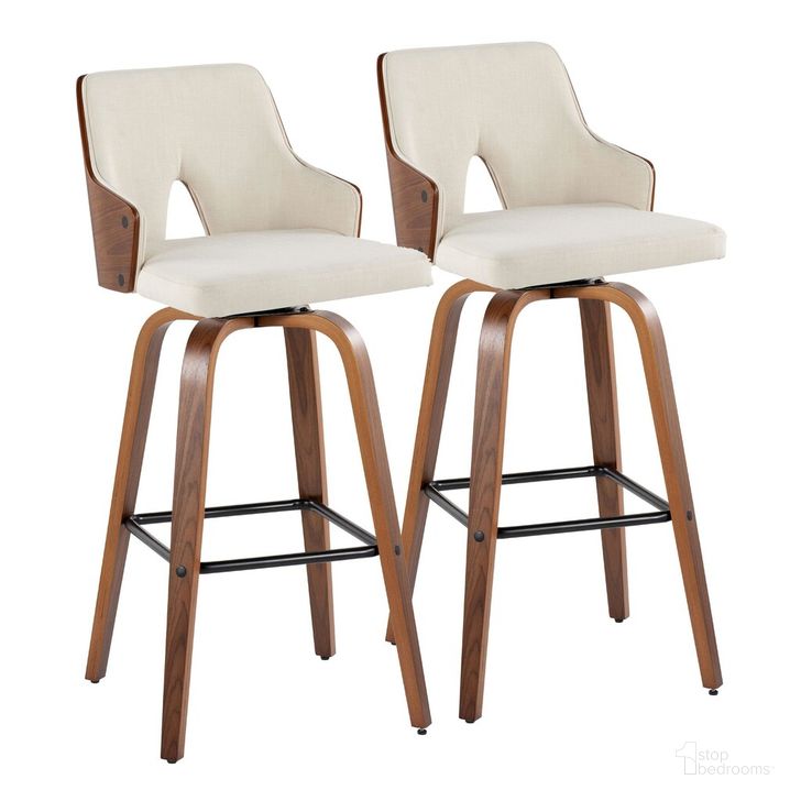 The appearance of Stella 30 Inch Fixed Height Barstool Set of 2 In Black Walnut designed by Lumisource in the transitional interior design. This black walnut piece of furniture  was selected by 1StopBedrooms from Stella Collection to add a touch of cosiness and style into your home. Sku: B30-STELLA-GRTZX2 WLWLCR2. Material: Wood. Product Type: Barstool. Image1