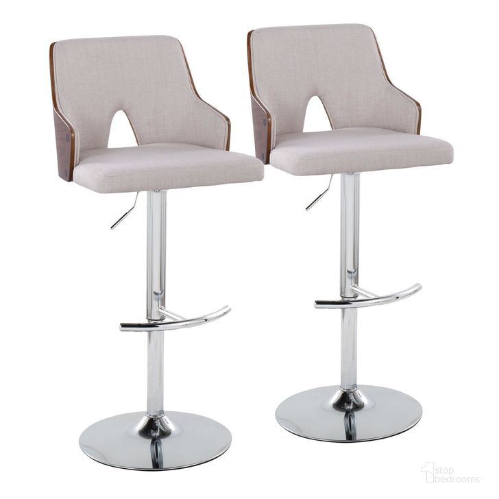 The appearance of Stella Adjustable Barstool Set of 2 In Chrome designed by Lumisource in the modern / contemporary interior design. This light gray piece of furniture  was selected by 1StopBedrooms from Stella Collection to add a touch of cosiness and style into your home. Sku: BS-STELLA-RNT2 CHRWLBG2. Material: Wood. Product Type: Barstool. Image1