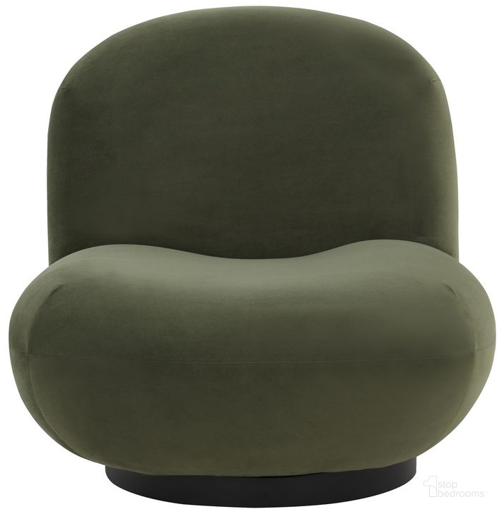 The appearance of Stevie Boucle Accent Chair In Olive Green And Black designed by Safavieh Couture in the modern / contemporary interior design. This olive green piece of furniture  was selected by 1StopBedrooms from Stevie Collection to add a touch of cosiness and style into your home. Sku: SFV4767E. Material: Wood. Product Type: Accent Chair. Image1