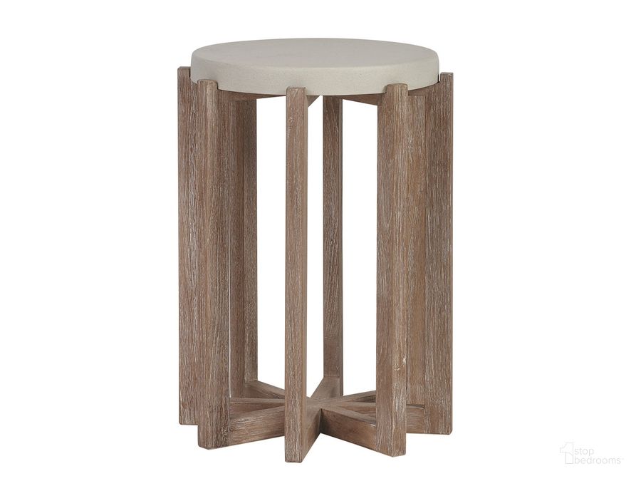 The appearance of Stillwater Cove Accent Table designed by Tommy Bahama in the modern / contemporary interior design. This taupe piece of furniture  was selected by 1StopBedrooms from Stillwater Cove Collection to add a touch of cosiness and style into your home. Sku: 01-3450-952. Product Type: Outdoor Table. Image1