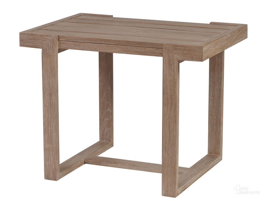 The appearance of Stillwater Cove Rectangular End Table designed by Tommy Bahama in the modern / contemporary interior design. This taupe piece of furniture  was selected by 1StopBedrooms from Stillwater Cove Collection to add a touch of cosiness and style into your home. Sku: 01-3450-955. Product Type: Outdoor Table. Image1