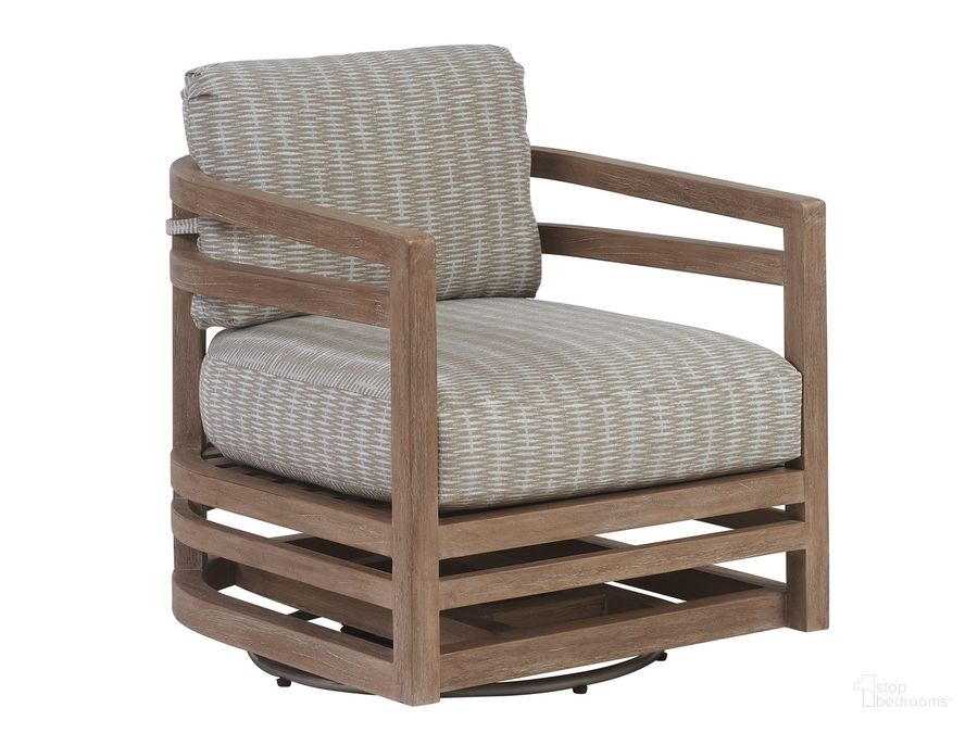 The appearance of Stillwater Cove Swivel Lounge Chair 01-3450-10SW-40 designed by Tommy Bahama in the modern / contemporary interior design. This  piece of furniture  was selected by 1StopBedrooms from Stillwater Cove Collection to add a touch of cosiness and style into your home. Sku: 01-3450-10SW-40. Product Type: Outdoor Lounge Chair. Image1