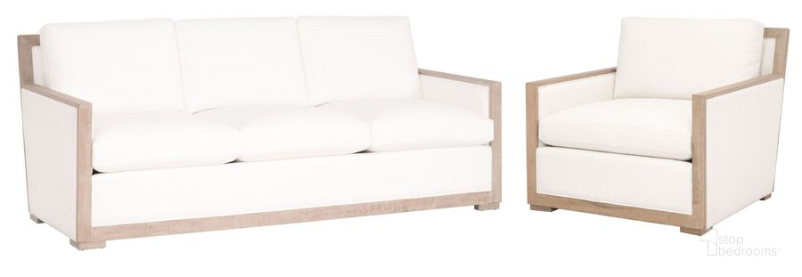 The appearance of Stitch & Hand LiveSmart Peyton Pearl and Natural Gray Oak Manhattan Wood Trim 85 Inch Living Room Set designed by Essentials For Living in the transitional interior design. This white beige piece of furniture  was selected by 1StopBedrooms from Stitch & Hand Collection to add a touch of cosiness and style into your home. Sku: 6720-3.LPPRL/NG;6720-1.LPPRL/NG. Product Type: Living Room Set. Material: MDF. Image1