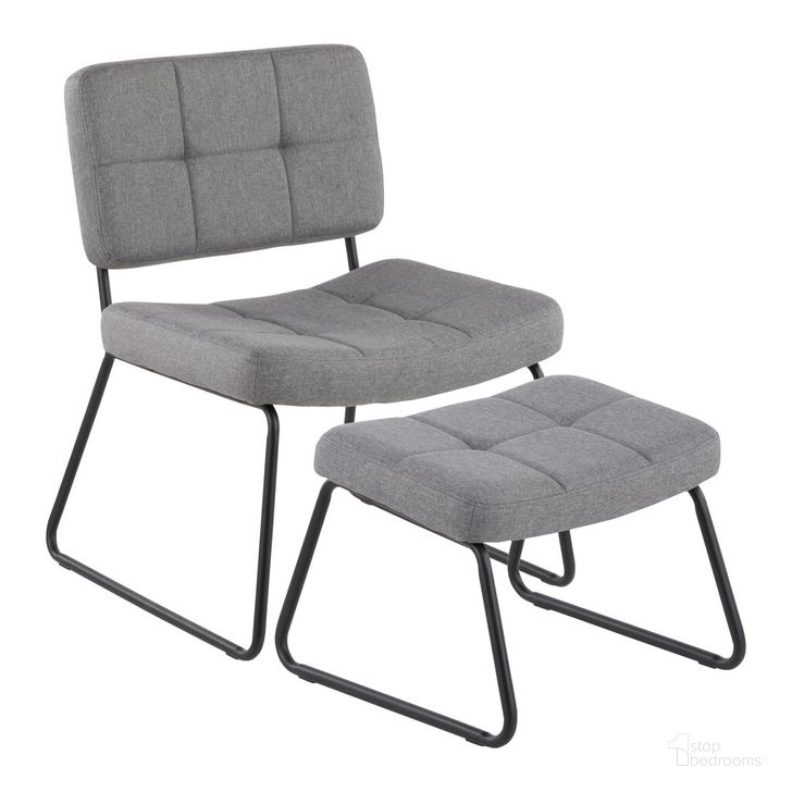 The appearance of Stout Lounge Chair with Ottoman In Grey designed by Lumisource in the modern / contemporary interior design. This grey piece of furniture  was selected by 1StopBedrooms from Stout Collection to add a touch of cosiness and style into your home. Sku: C2-STOUT BKGY. Material: Polyester. Product Type: Lounge Chair. Image1