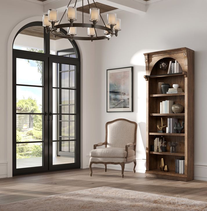 The appearance of Stratton Traditional 96 Inch Tall Wood Bookcase In Brown designed by Martin Furniture in the traditional interior design. This brown piece of furniture  was selected by 1StopBedrooms from Stratton Collection to add a touch of cosiness and style into your home. Sku: IMST4094. Material: Wood. Product Type: Bookcase. Image1