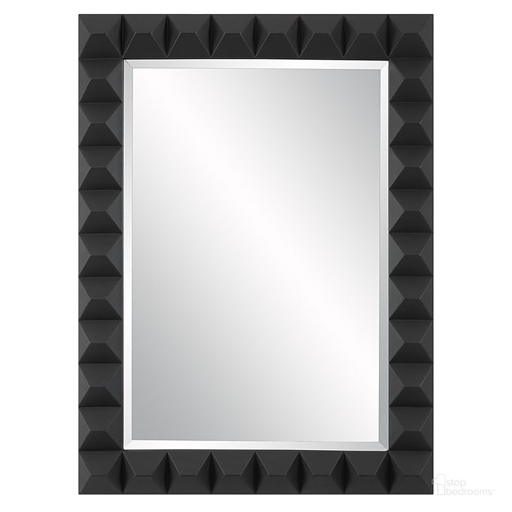 The appearance of Studded Mirror In Black designed by Uttermost in the  interior design. This black piece of furniture  was selected by 1StopBedrooms from Studded Collection to add a touch of cosiness and style into your home. Sku: 09941. Material: MDF. Product Type: Accent Mirror. Image1